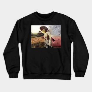 "Just Saying Hi" Cow Drawing Crewneck Sweatshirt